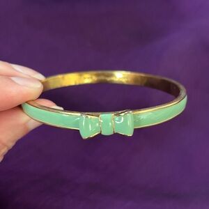 Kate Spade Green Bow Bangle Bracelet.